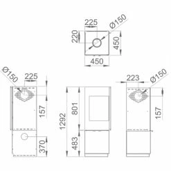 Ενεργειακή σόμπα ξύλου BRONPI BOMBAY E 7 KW