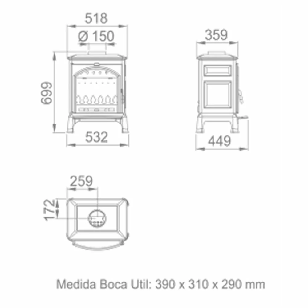 Ενεργειακή σόμπα ξύλου BRONPI ORDESA 10 KW 2 Ενεργειακή σόμπα ξύλου BRONPI ORDESA 10 KW - Image 2