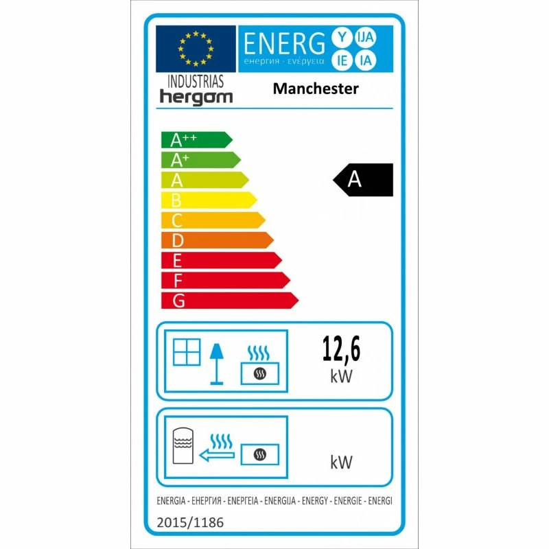 Ενεργειακή σόμπα ξύλου HERGOM MANCHESTER 12,6 Kw Ανθρακί 4 Ενεργειακή σόμπα ξύλου HERGOM MANCHESTER 12,6 Kw Ανθρακί - Image 4