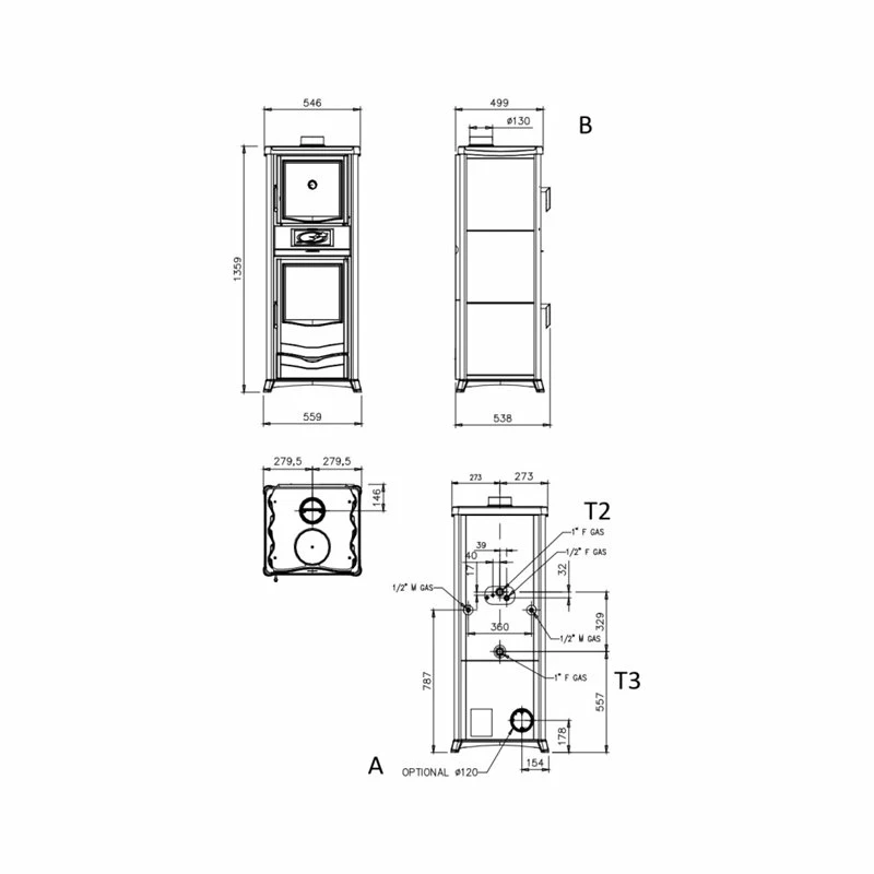 Extraflame Ενεργειακή σόμπα ξύλου καλοριφέρ με φούρνο LA NORDICA TERMOROSSELLA PLUS FORNO DSA 4.0 11,1 KW BURGUNDY 3 Extraflame Ενεργειακή σόμπα ξύλου καλοριφέρ με φούρνο LA NORDICA TERMOROSSELLA PLUS FORNO DSA 4.0 11,1 KW BURGUNDY - Image 3