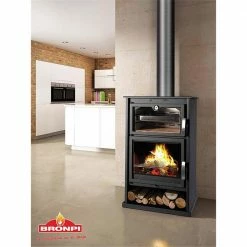 Ενεργειακή Σόμπα Ξύλου Με Φούρνο BRONPI SUIZA INOX 10 KW