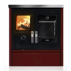 Ενεργειακή σόμπα ξύλου με φούρνο DEVILLE MELISSE 75 8 Kw Μπορντώ