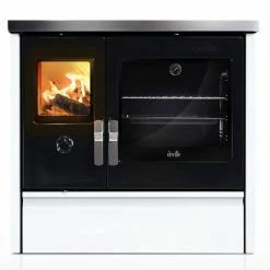 Ενεργειακή σόμπα ξύλου με φούρνο DEVILLE MELISSE 90 9 Kw Λευκή