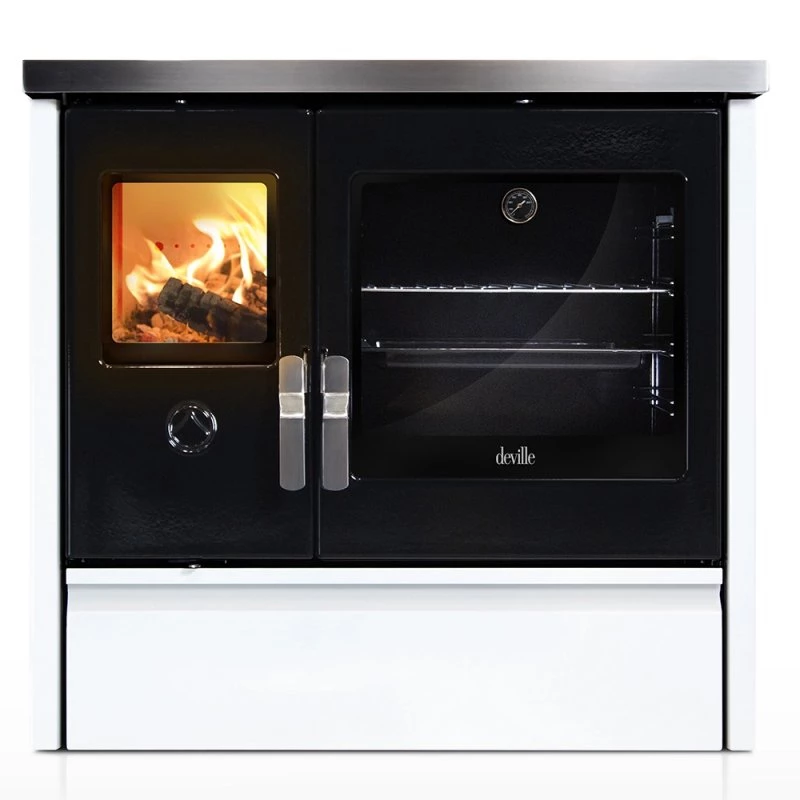 Ενεργειακή σόμπα ξύλου με φούρνο DEVILLE MELISSE 90 9 Kw Λευκή 1 Ενεργειακή σόμπα ξύλου με φούρνο DEVILLE MELISSE 90 9 Kw Λευκή