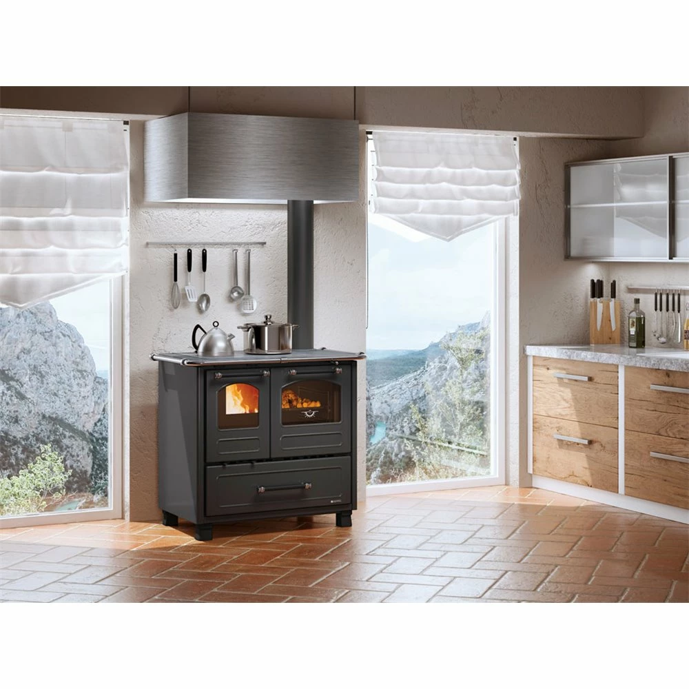Extraflame Ενεργειακή σόμπα ξύλου με φούρνο La Nordica Family 4,5 7,5kW BLACK 2 Extraflame Ενεργειακή σόμπα ξύλου με φούρνο La Nordica Family 4,5 7,5kW BLACK - Image 2