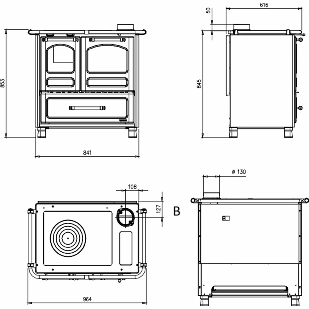 Extraflame Ενεργειακή σόμπα ξύλου με φούρνο La Nordica Family 4,5 7,5kW BLACK 3 Extraflame Ενεργειακή σόμπα ξύλου με φούρνο La Nordica Family 4,5 7,5kW BLACK - Image 3
