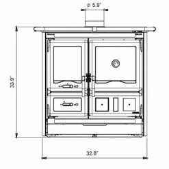 Extraflame Ενεργειακή σόμπα ξύλου με φούρνο La Nordica Rosa L 8,1kW BLACK -ΑΞΕΣΟΥΑΡ Εκπτώσεις ενεργειακή σόμπα ξύλου με φούρνο la nordica rosa l 81kw black 2