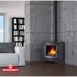 Ενεργειακή Σόμπα Ξύλου Γωνιακή BRONPI BREMEN 11,5 KW